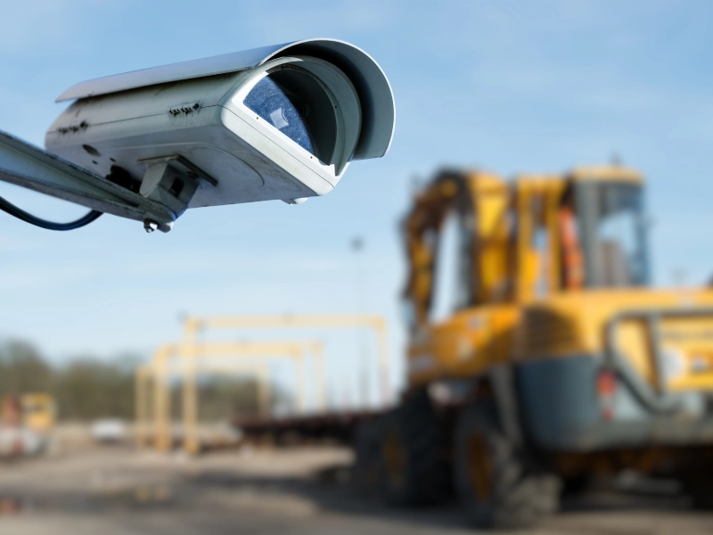 Fotografía de una cámara de seguridad de un lugar en construcción